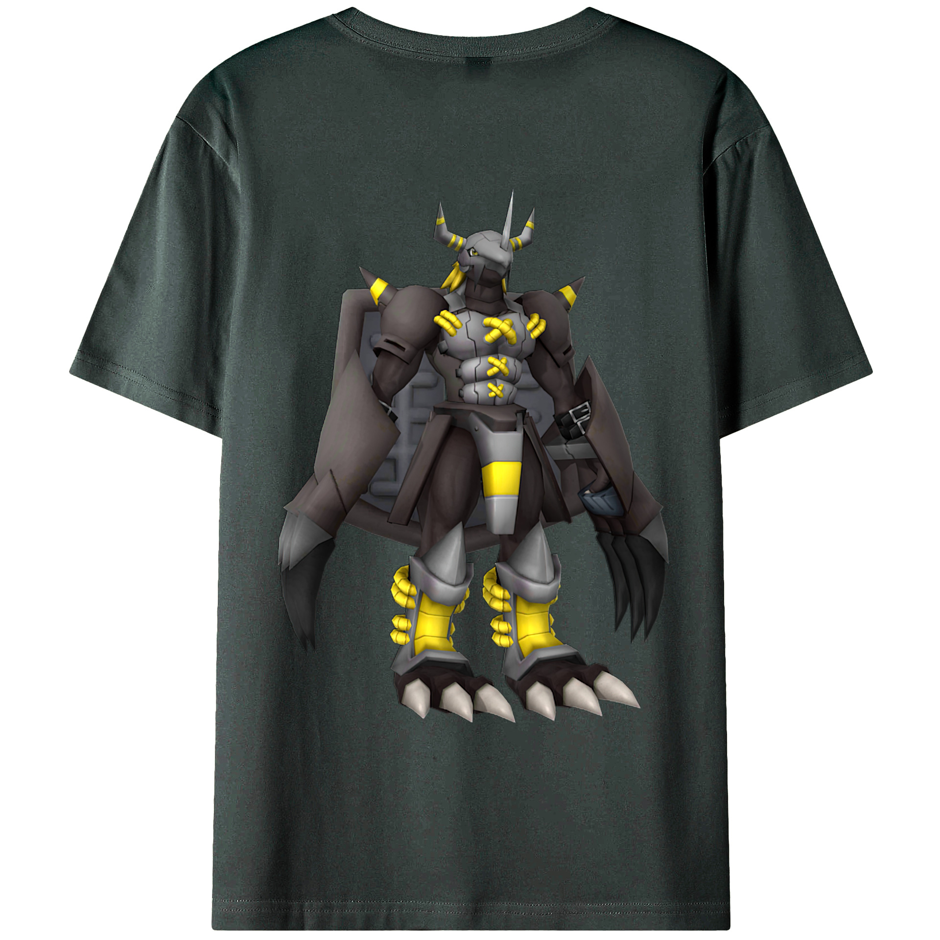 （画像用） Digimon デジタルモンスター/デジモン 綿100％ メンズ半袖Tシャツ（バックプリント） 通気性